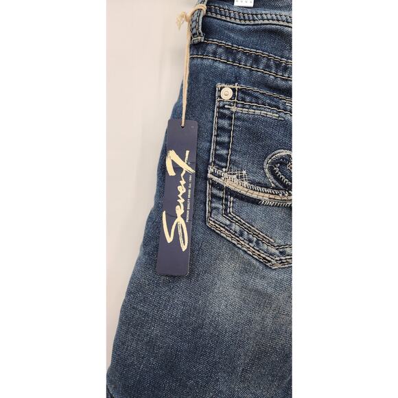 New NWT Seven Jeans Knit Denim Shorts Size 6 Longer Length Mom Short Soft - Picture 5 of 7